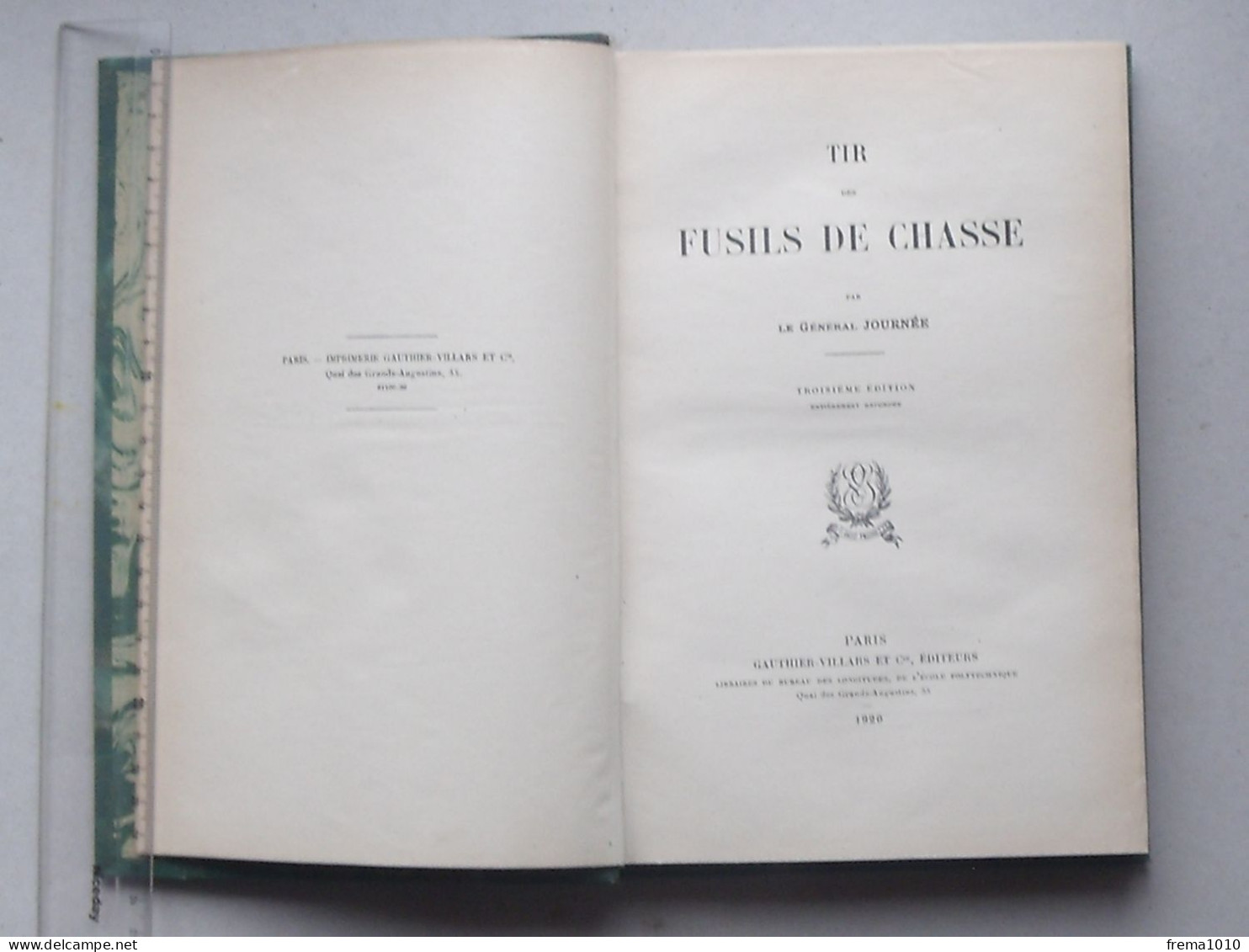 "TIR DES FUSILS DE CHASSE" Livre De 1920 Du Général JOURNEE - Croquis Schéma - Ed. GAUTHIER-VILLARS - Jacht/vissen