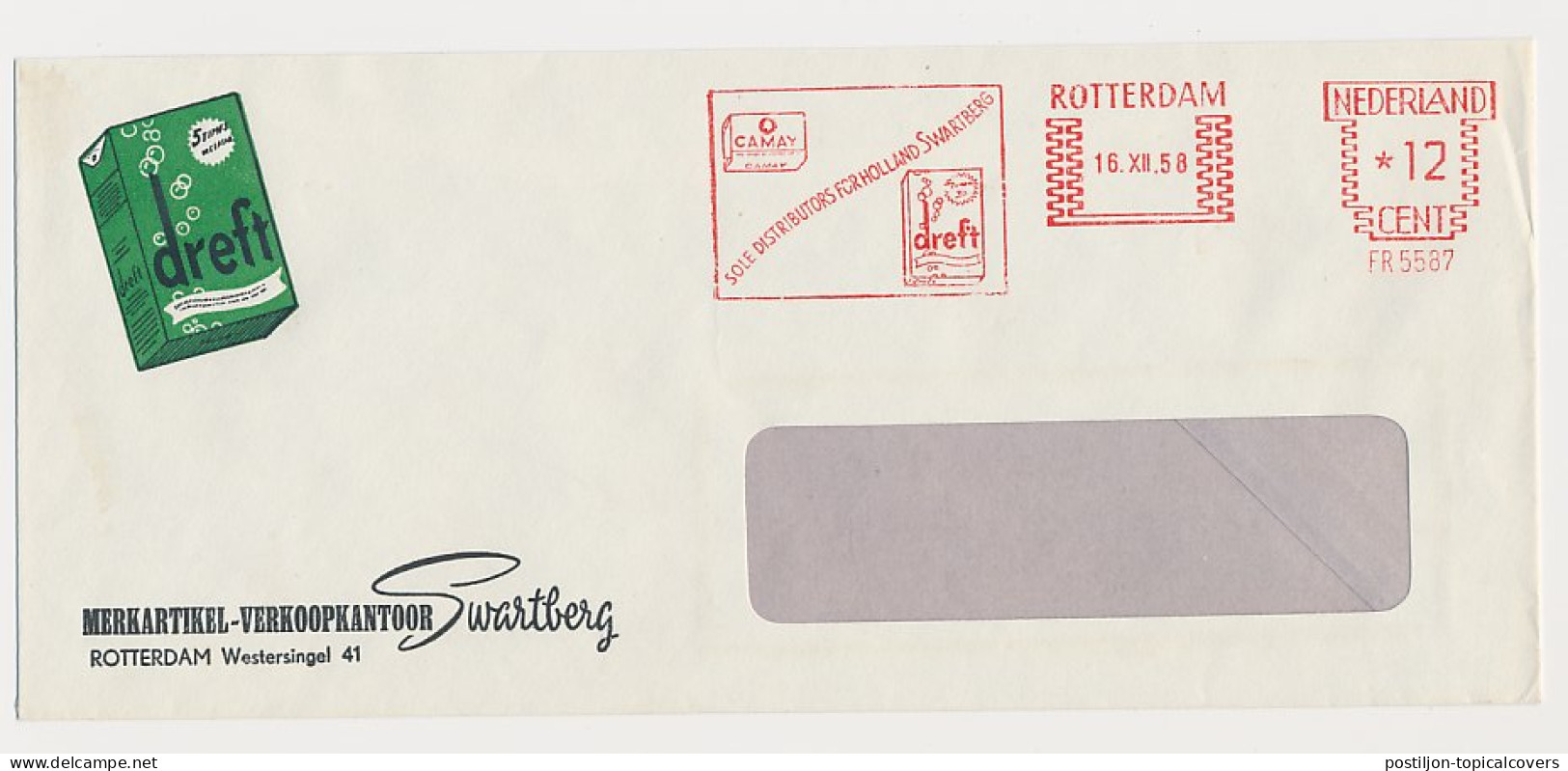 Meter Cover Netherlands 1958 Dreft - Washing Powder - Camay - Soap - Textiel