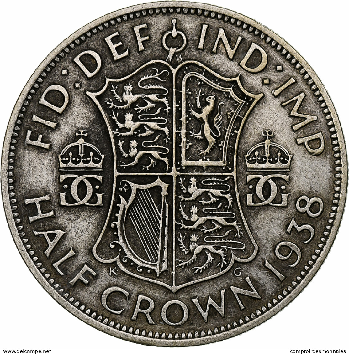 Grande-Bretagne, George VI, 1/2 Crown, 1938, Londres, Argent, TTB+, KM:856 - K. 1/2 Crown