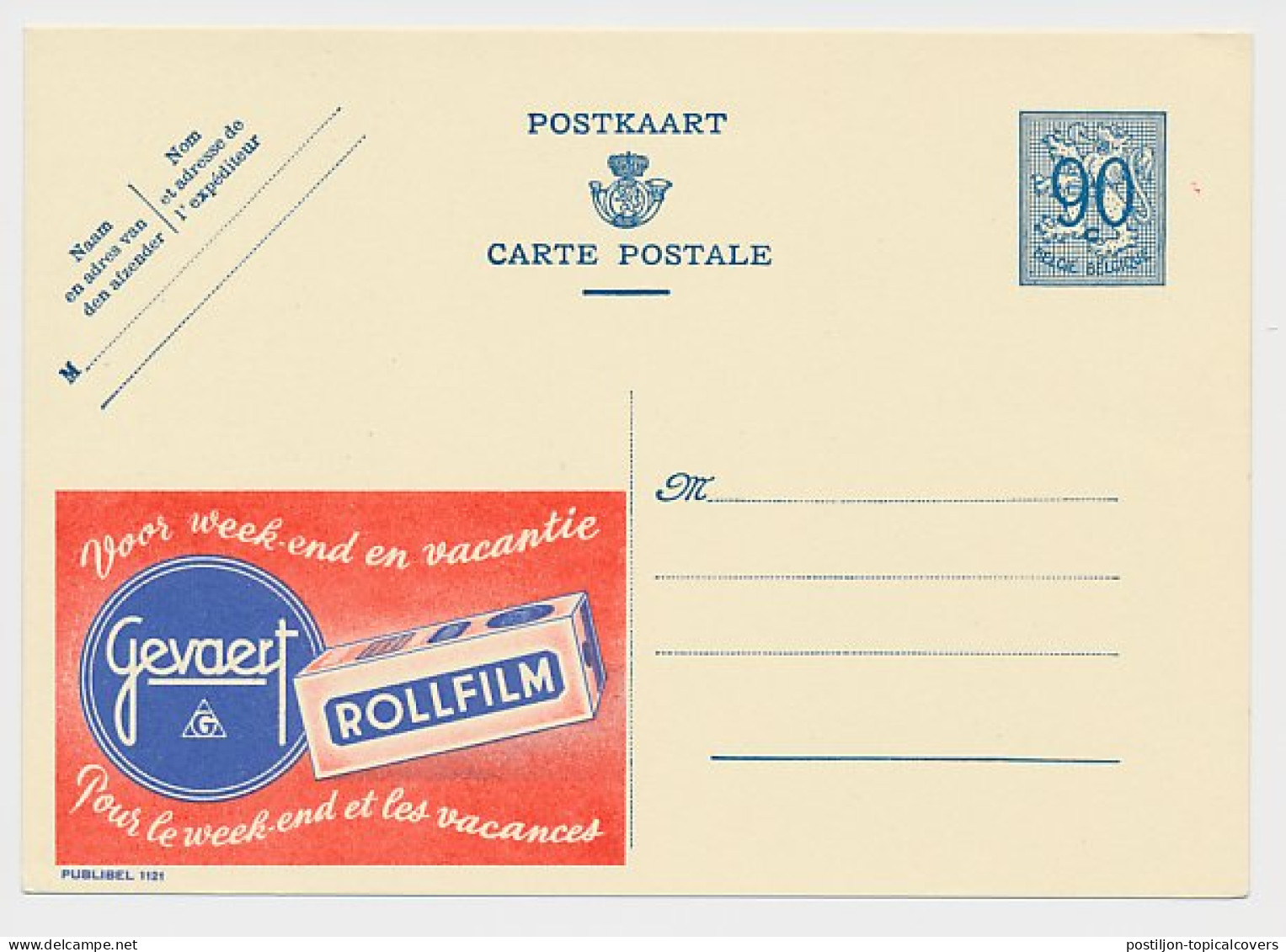 Publibel - Postal Stationery Belgium 1951 Gevaert - Photography - Film - Fotografía