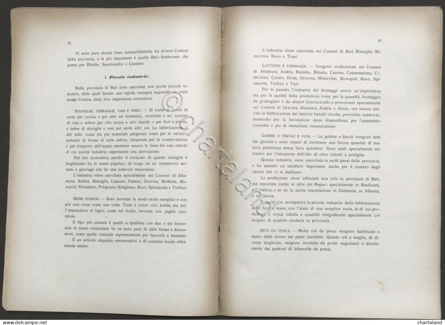 Camera Commercio Bari - Dati Sommari Su Struttura Economica Della Provincia 1924 - Altri & Non Classificati