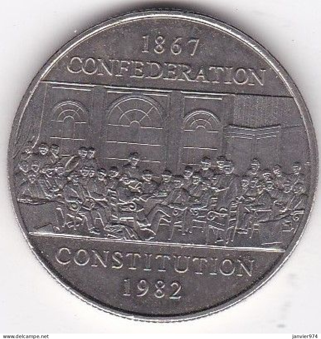 Canada 1 Dollar 1867 – 1982 Constitution, Elizabeth II, En Nickel, KM# 128, Superbe - Canada