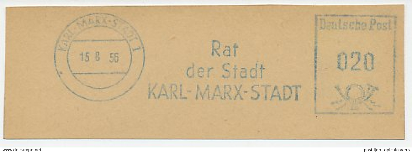 Meter Cut Germany / Deutsche Post 1956 Karl Marx - Philosopher - Writer - Socialist - Autres & Non Classés