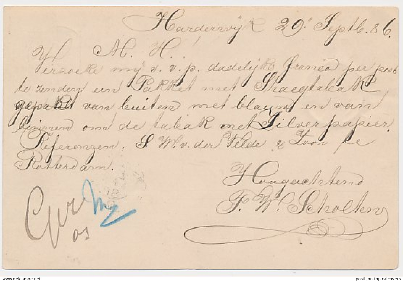 Trein Haltestempel Harderwijk 1886 - Covers & Documents