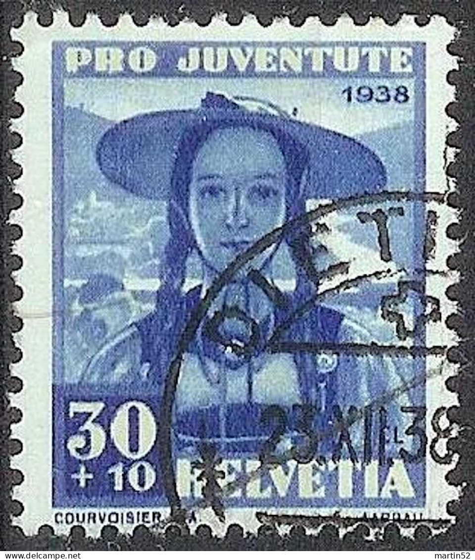 Schweiz Suisse Pro Juventute 1938: AARGAU Zu WI88 Mi 334 Yv 319 Mit Voll-Stempel DIETIKON 23.XII.38 (Zumstein CHF 11.00) - Used Stamps