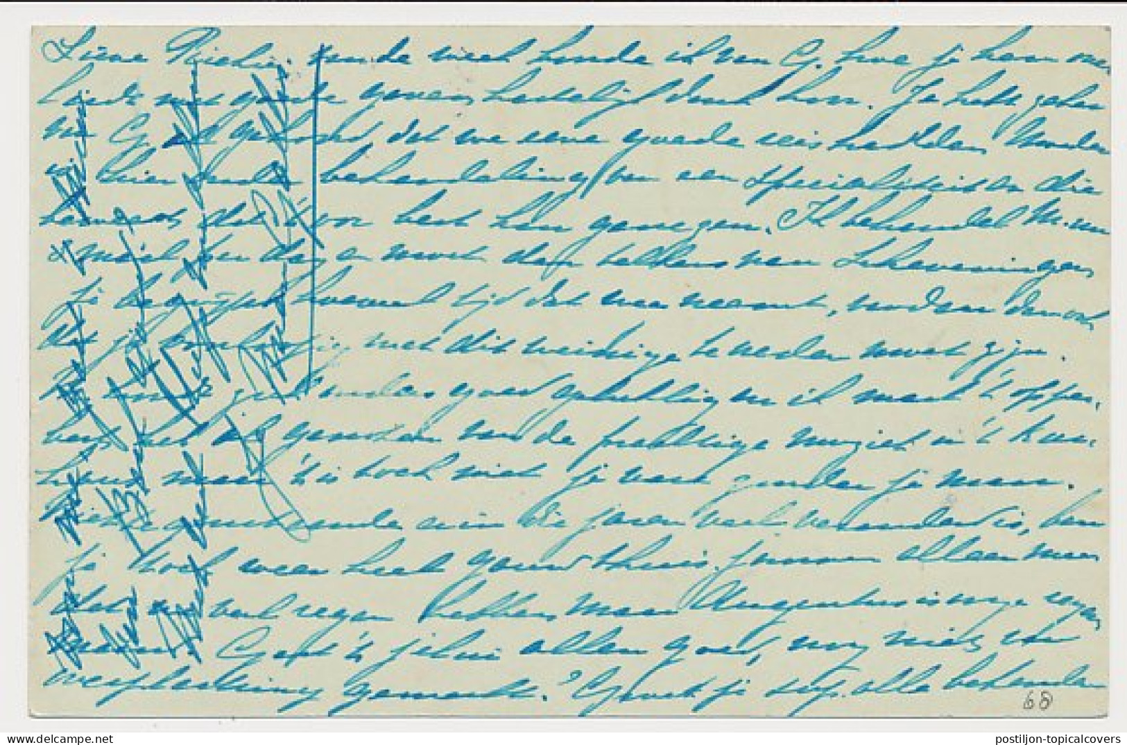Briefkaart G. 68 / Bijfrankering Den Haag - Ned. Indie - Entiers Postaux