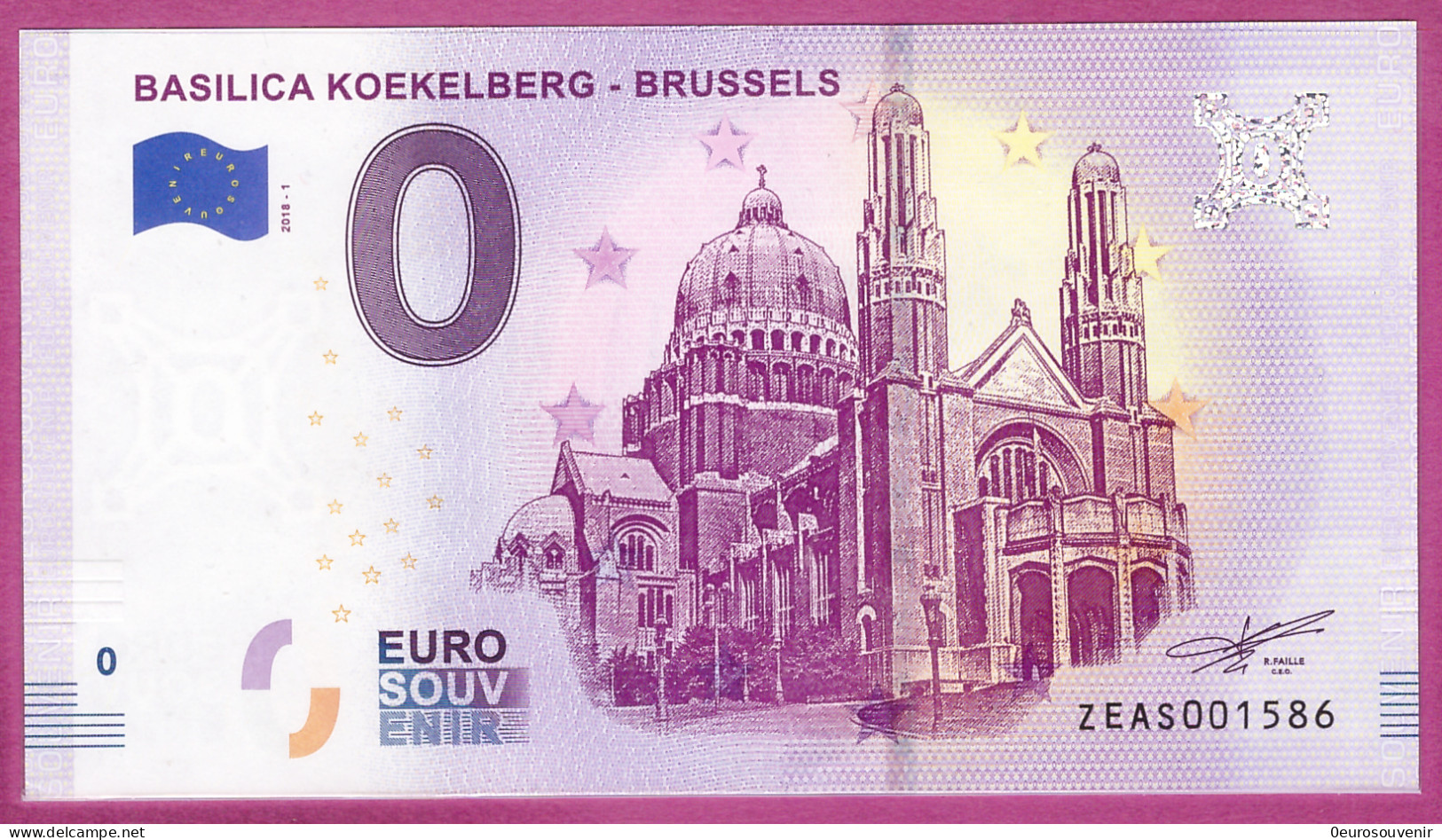 0-Euro ZEAS 2018-1  BASILICA KOEKELBERG - BRUSSELS - Privatentwürfe