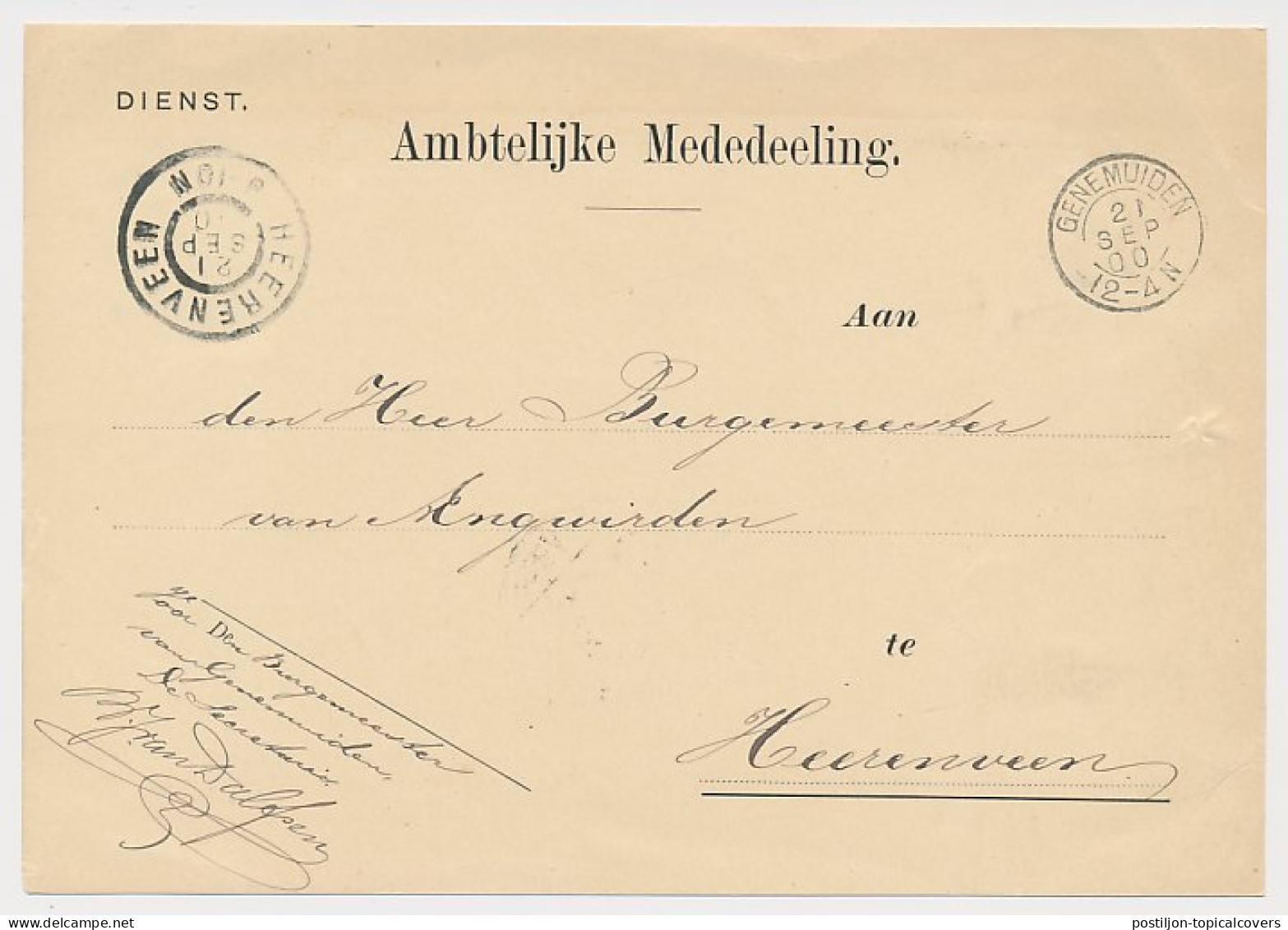 Kleinrondstempel Genemuiden 1900 - Zonder Classificatie