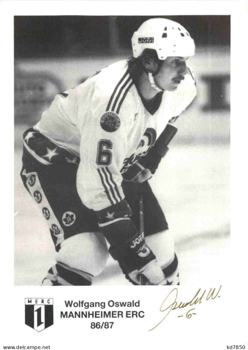 Eishockey - Mannheimer ERC - Wolfgang Oswald Mit Autogramm - Mannheim