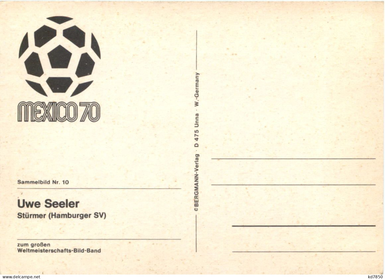 Mexico 1970 - Uwe Seeler Mit Autogramm - Fútbol
