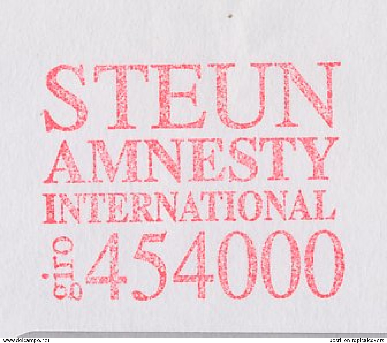 Meter Cover Netherlands 1997 Amnesty International - Human Rights Association - Andere & Zonder Classificatie