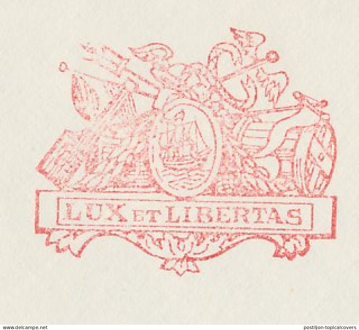 Meter Cover Netherlands 1961 Lux Et Libertas - Newspaper - Ship - Caduceus Staff - Unclassified