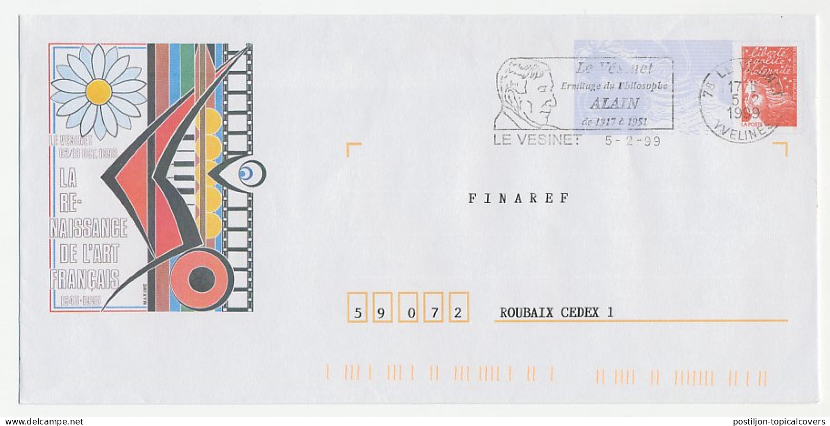 Postal Stationery / PAP France 1999 French Art Renaissance - Exhibition - Autres & Non Classés