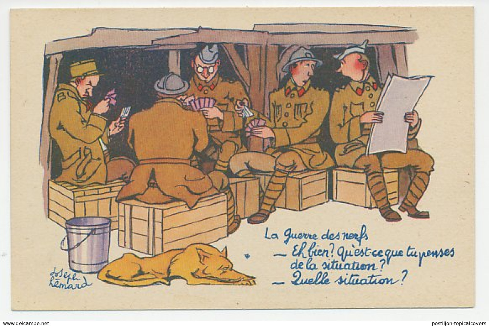 Military Service Card France Cardplay - Dog - WWII - Non Classificati