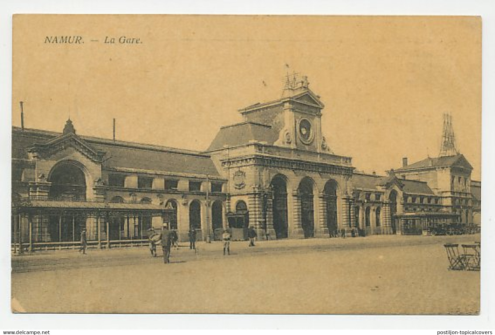 Fieldpost Postcard Germany / France 1915 Train Station Namur - WWI - Treinen