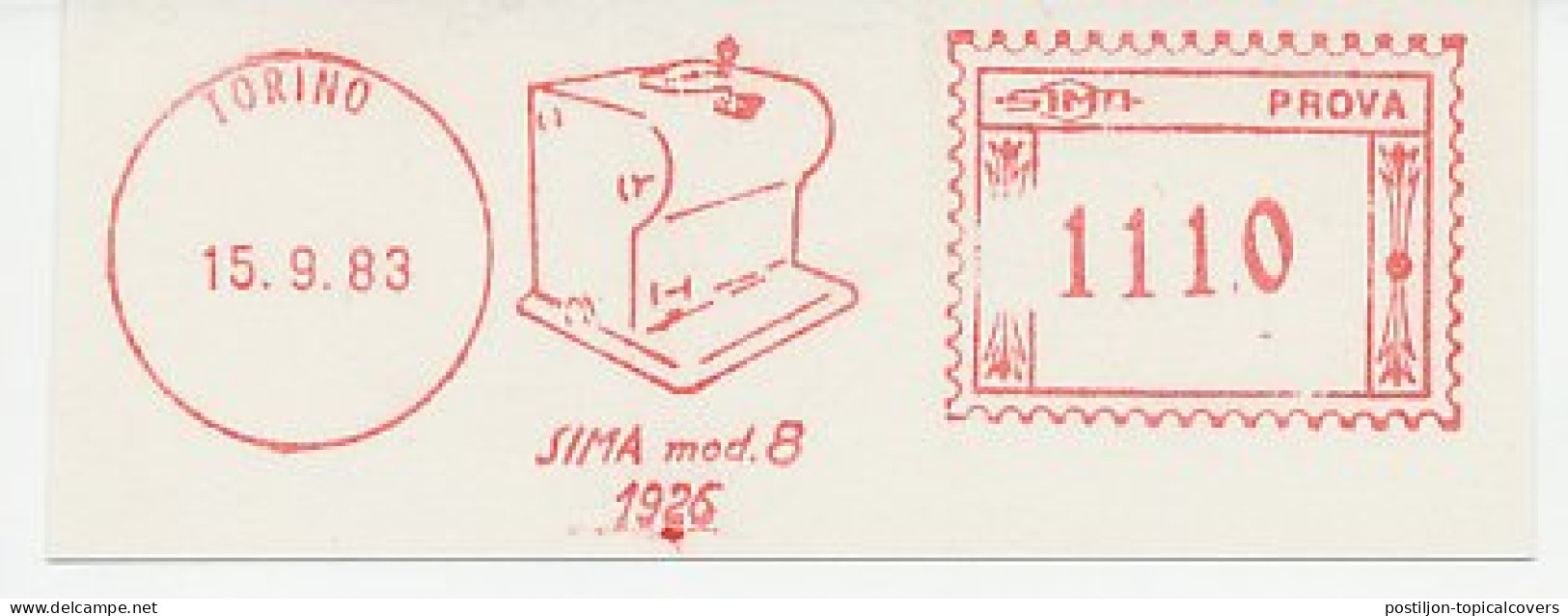 Proof Meter Cut Italy 1983 Sima - Mod. 8 1926 - Machine Labels [ATM]