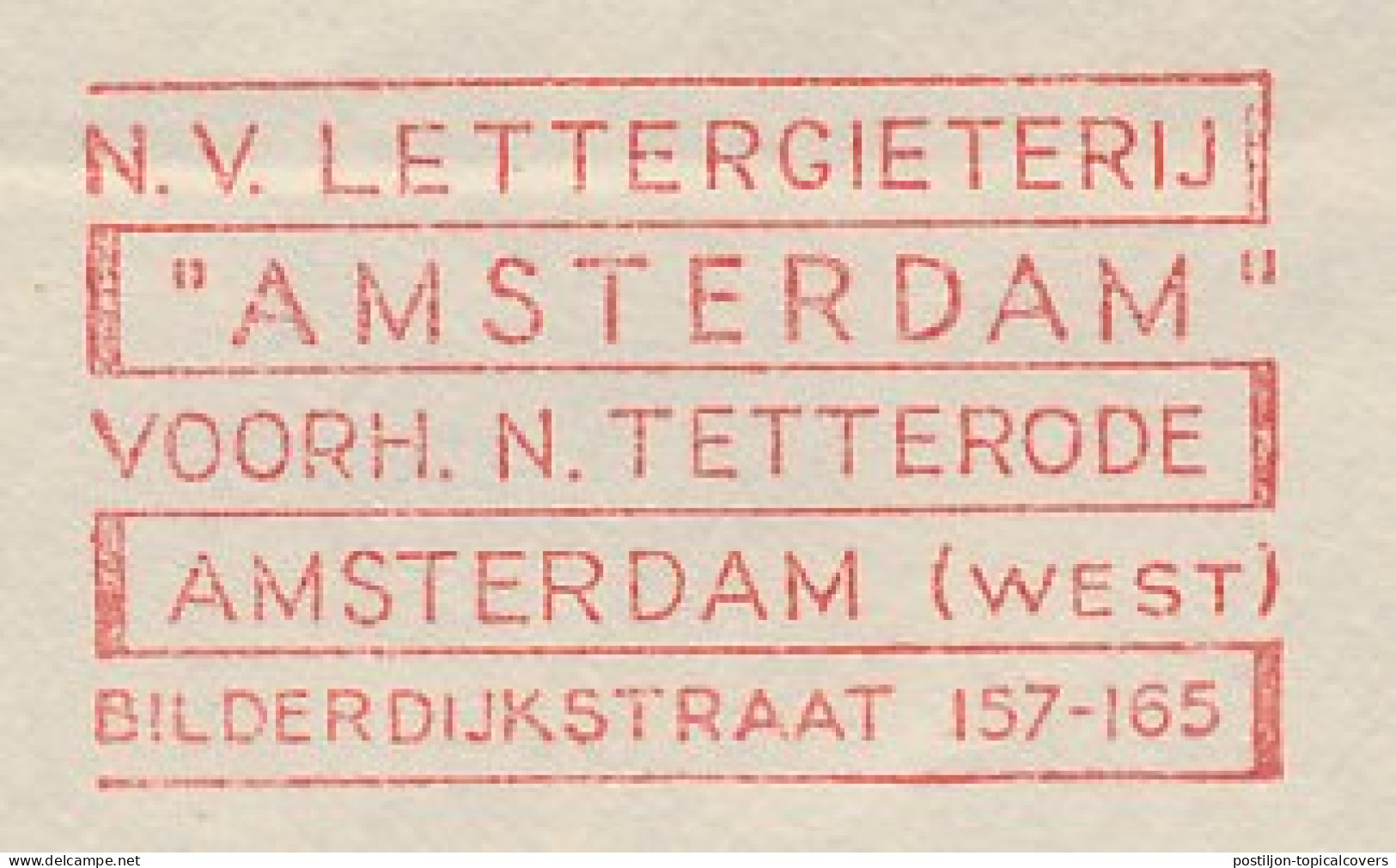 Meter Cover Netherlands 1935 Type-foundry - Amsterdam - Other & Unclassified