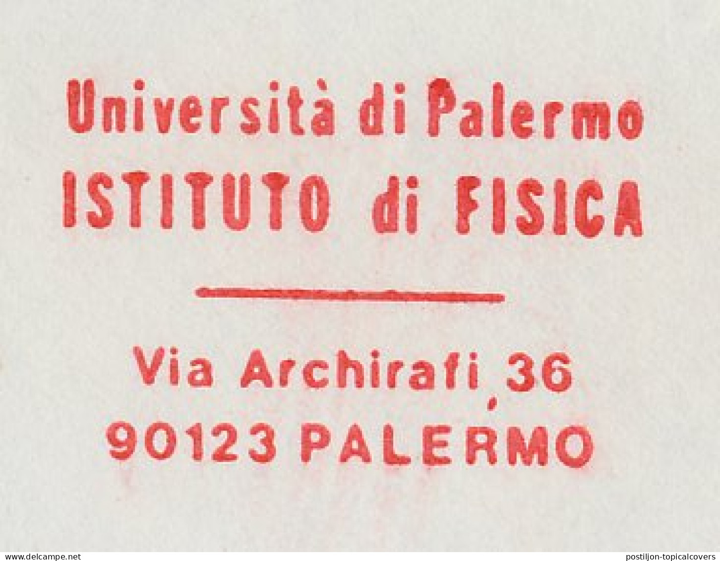 Meter Top Cut Italy 1987 Institute Of Physics - University Of Palermo - Sonstige & Ohne Zuordnung