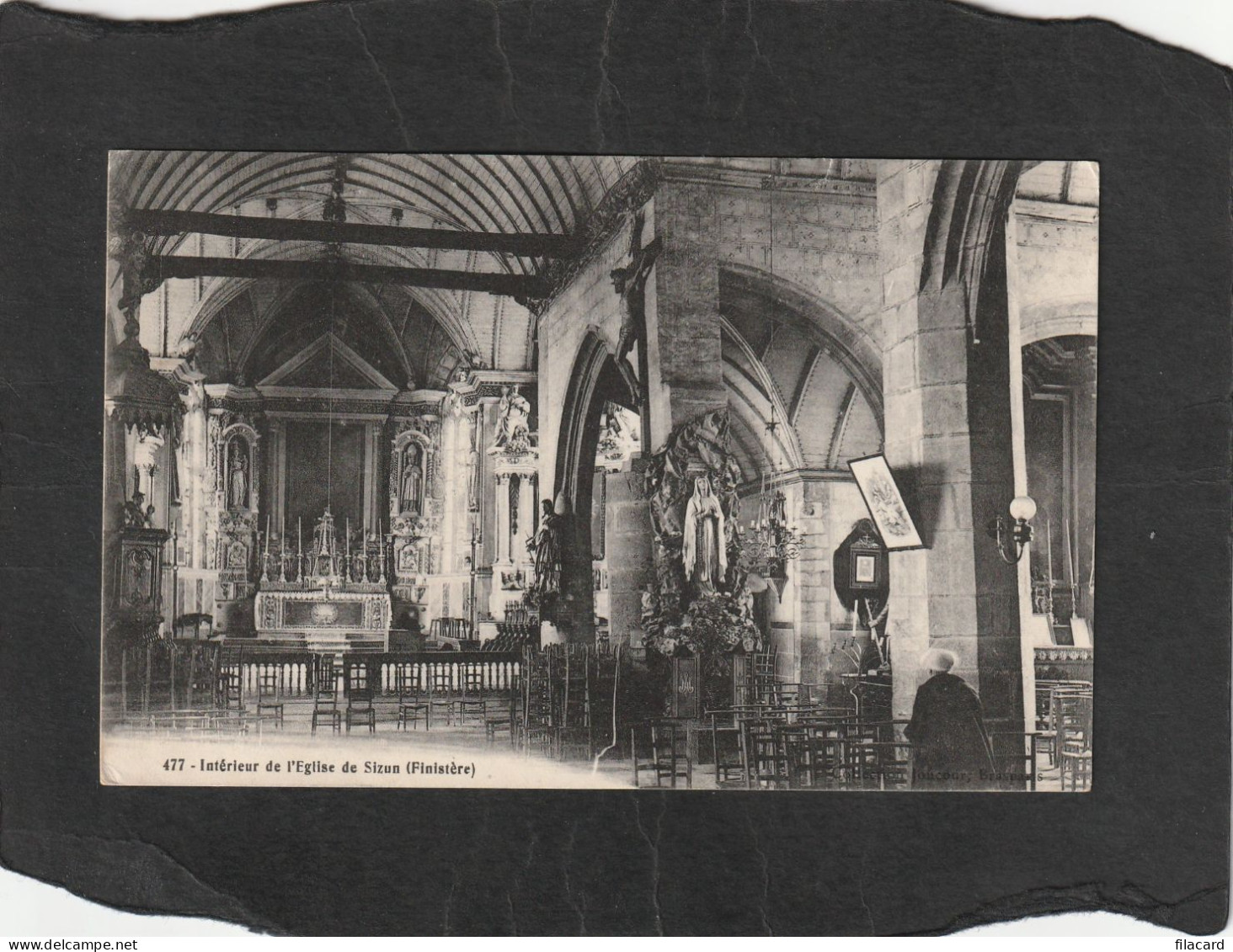 128559          Francia,     Interieur  De  L"Eglise  De  Sizun,   VG   1913 - Sizun