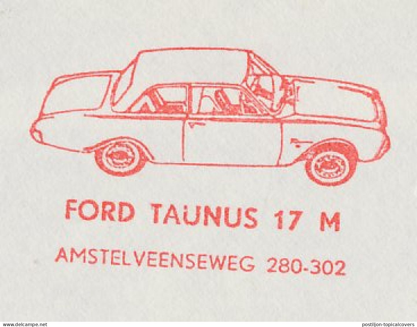 Meter Cover Netherlands 1964 Car - Ford Taunis 17 M - Auto's