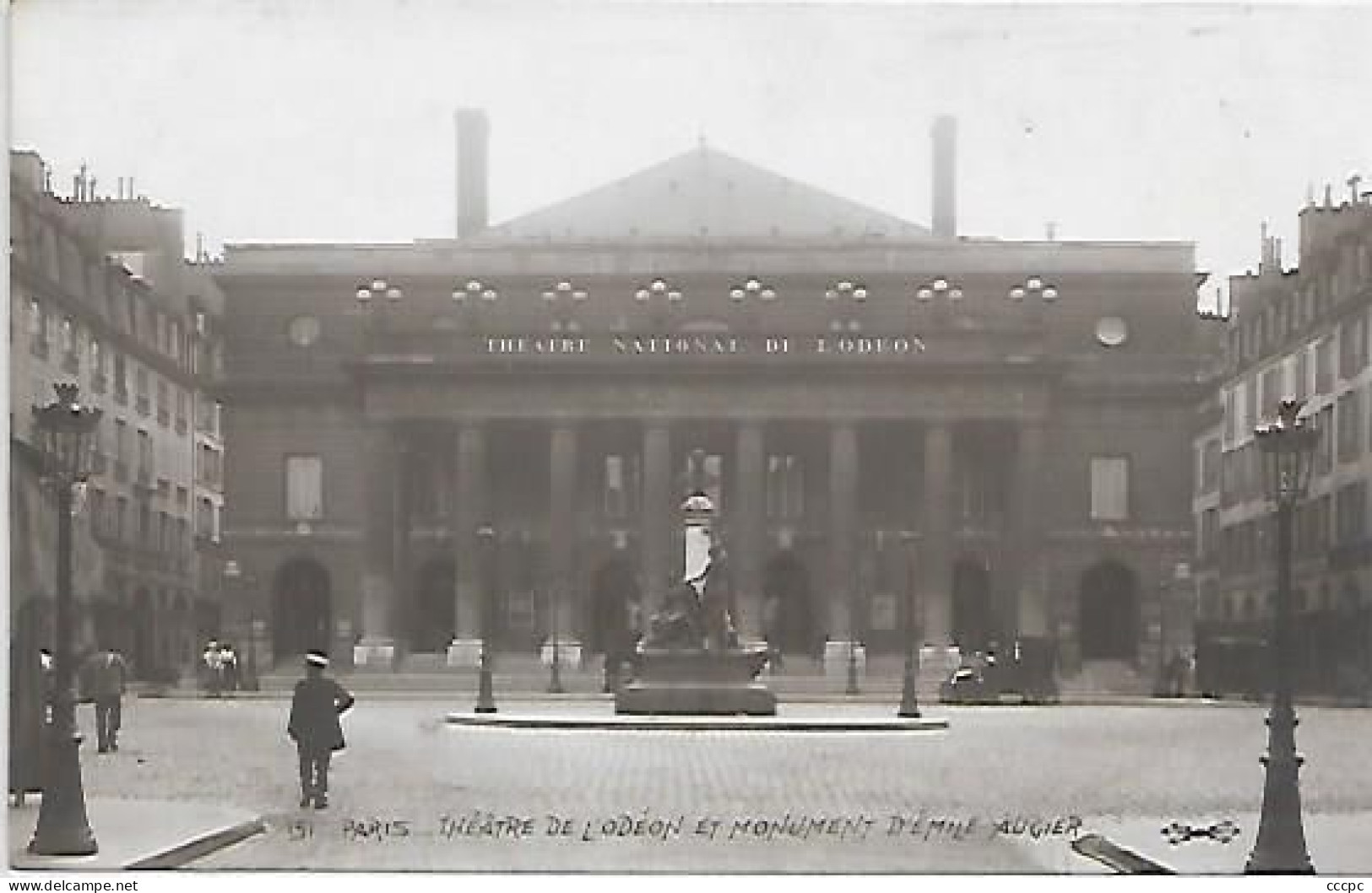 CPA Paris Théâtre De L'Odéon Et Monument D'Emile Augier - Paris (06)