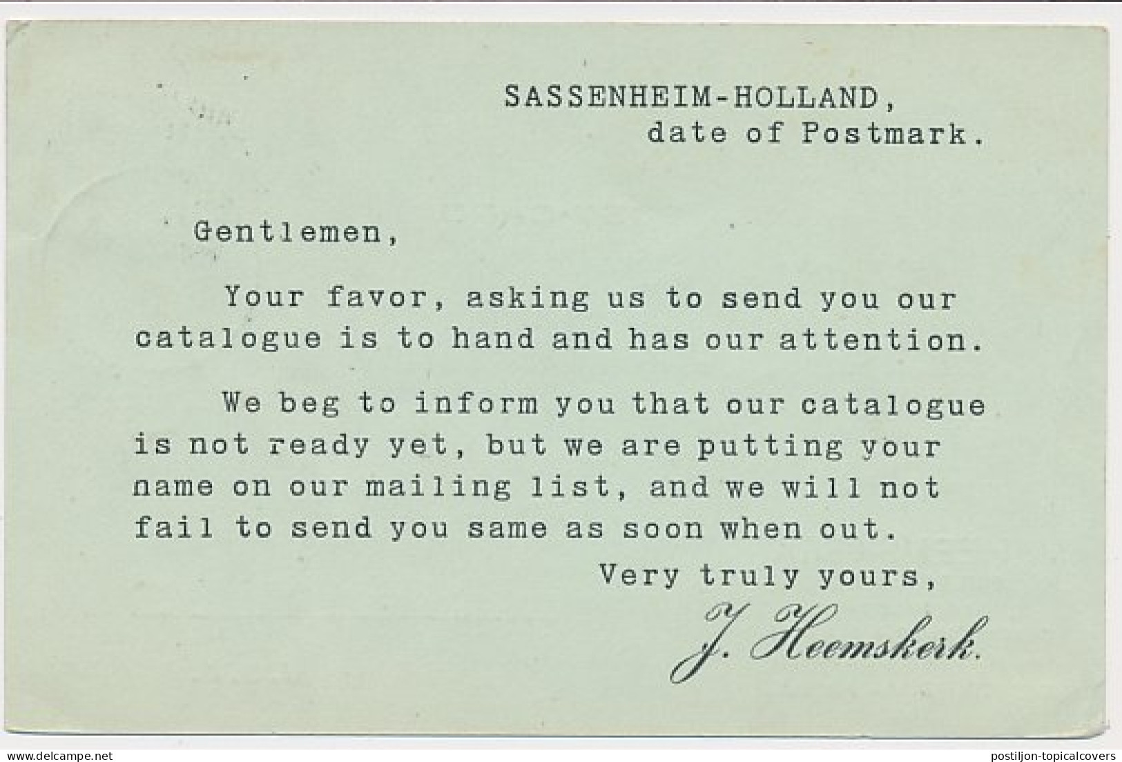 Firma Briefkaart Sassenheim 1928 - Bloembollen - Sin Clasificación