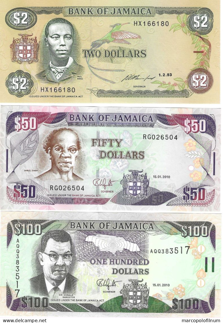 JAMAICA  - 3 BANCONOTE FDS - UNCIRCULATED - - Other & Unclassified