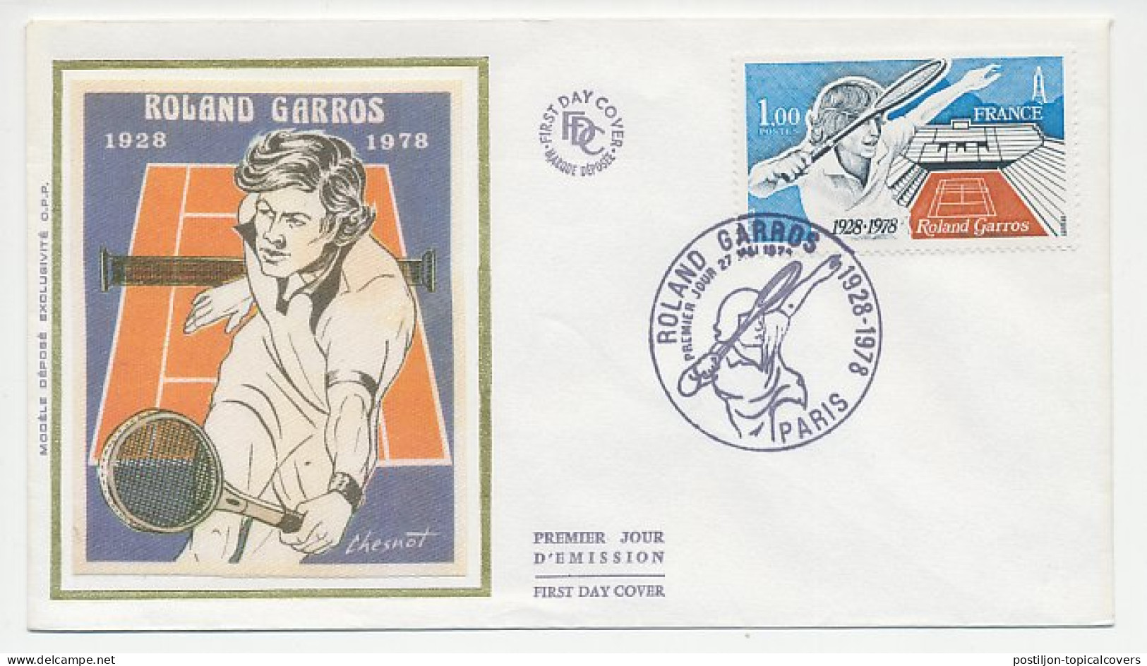 Cover / Postmark France 1978 Tennis - Roland Garros - Other & Unclassified