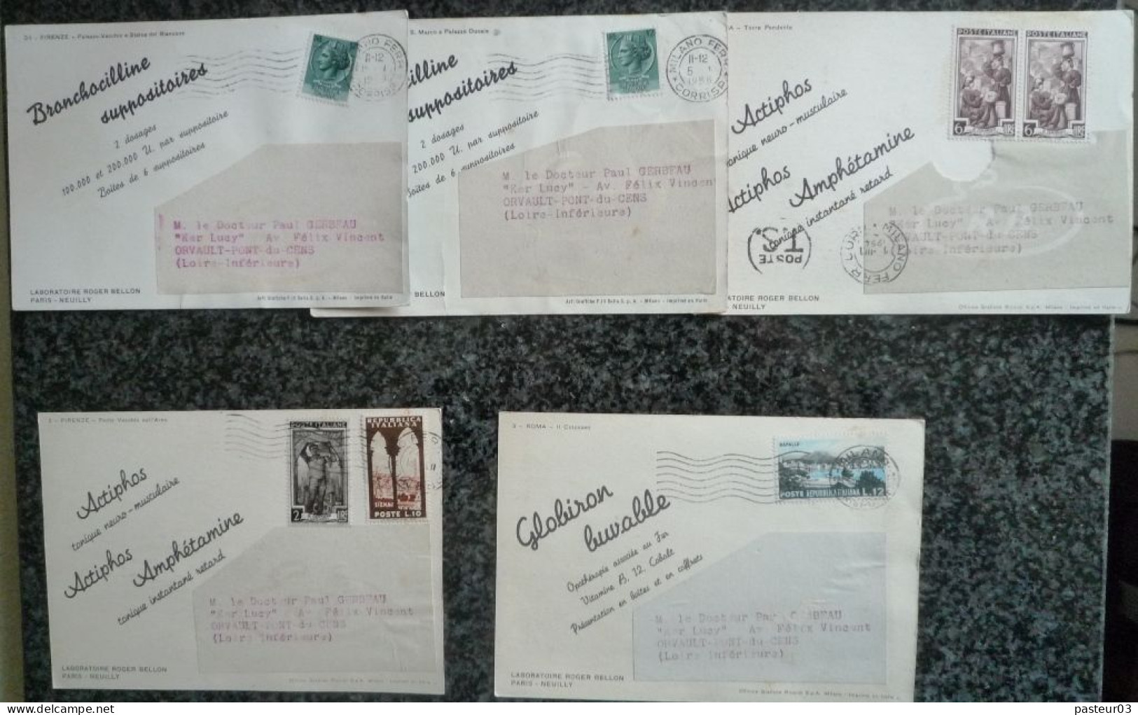Lot De 95 Cartes Postales Laboratoires Roger BELLON Paris Neuilly Vues D'Italie - Pubblicitari