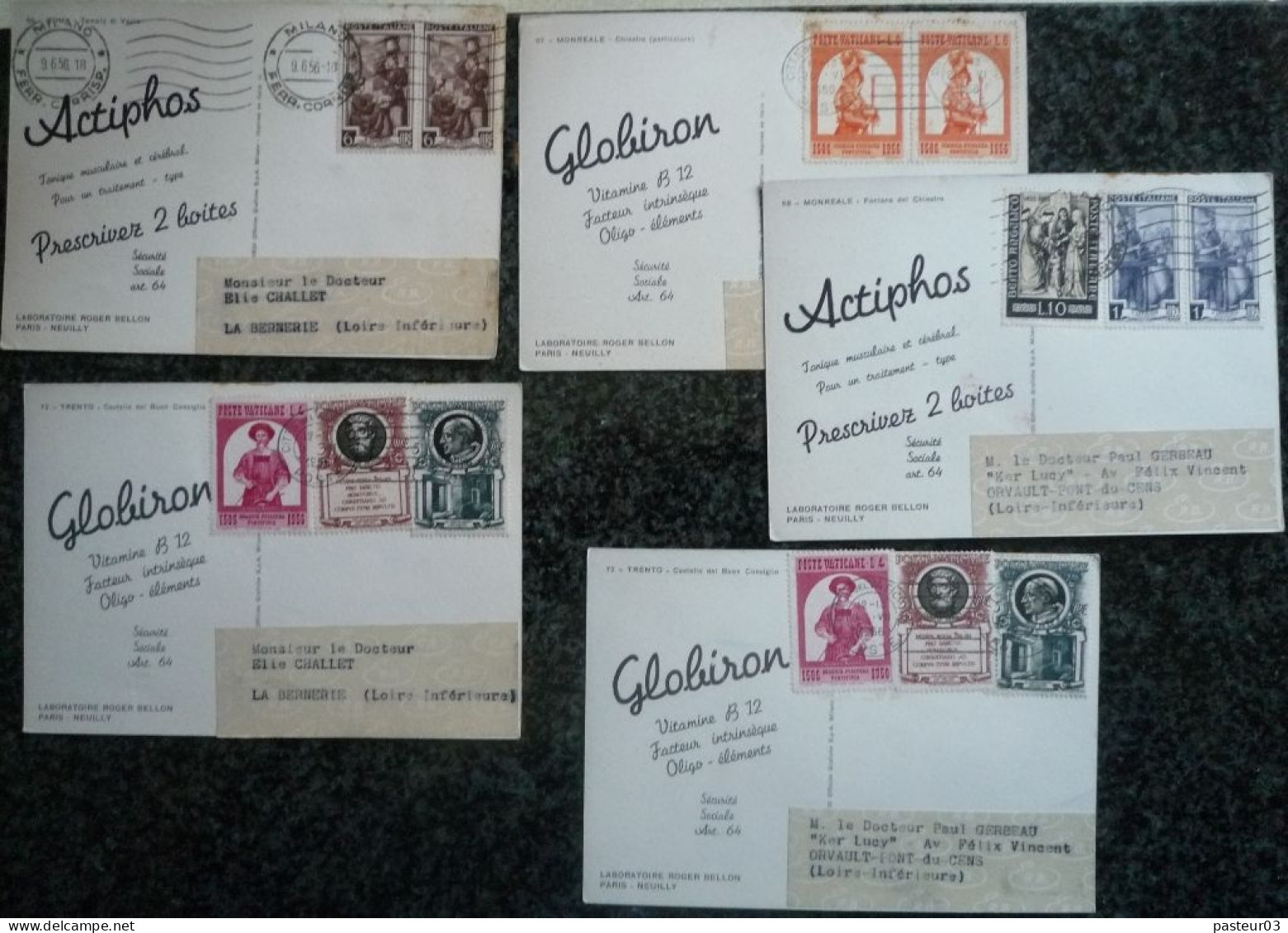 Lot de 95 Cartes Postales Laboratoires Roger BELLON Paris Neuilly vues d'Italie