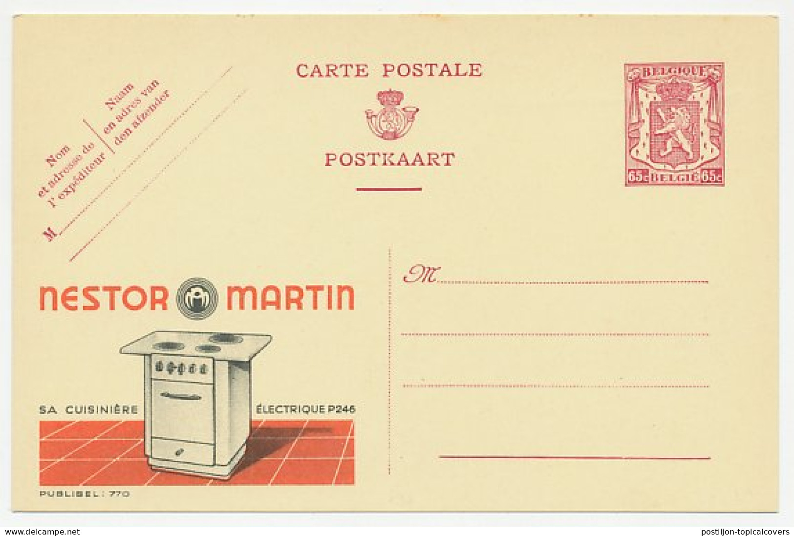 Publibel - Postal Stationery Belgium 1946 Electric Kitchen - Sin Clasificación