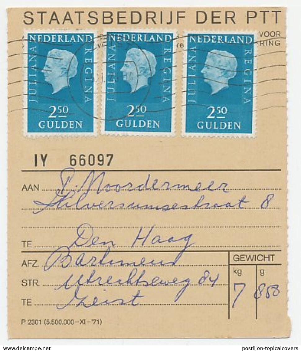 Em. Juliana Adreskaart Zeist - Den Haag 1973 - Zonder Classificatie