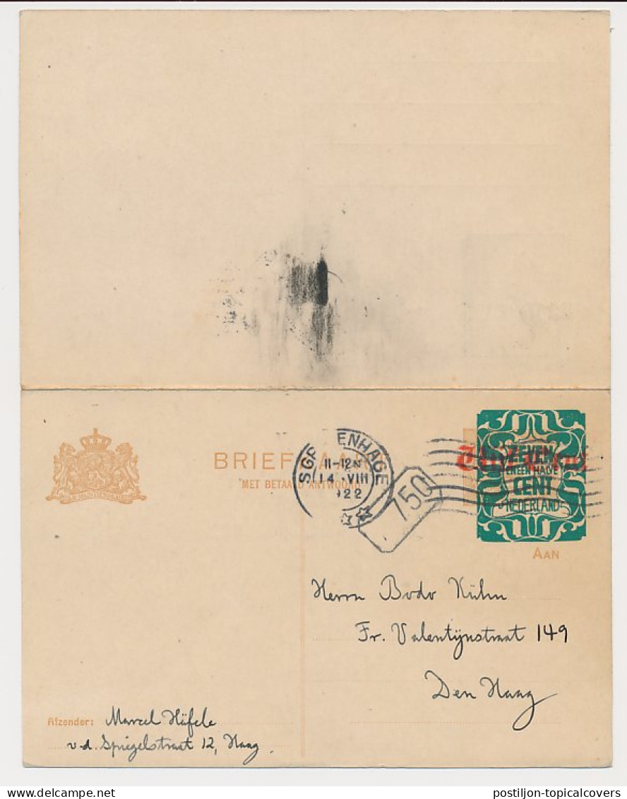 Briefkaart G. 177 I Locaal Te S Gravenhage 1922 - Postal Stationery