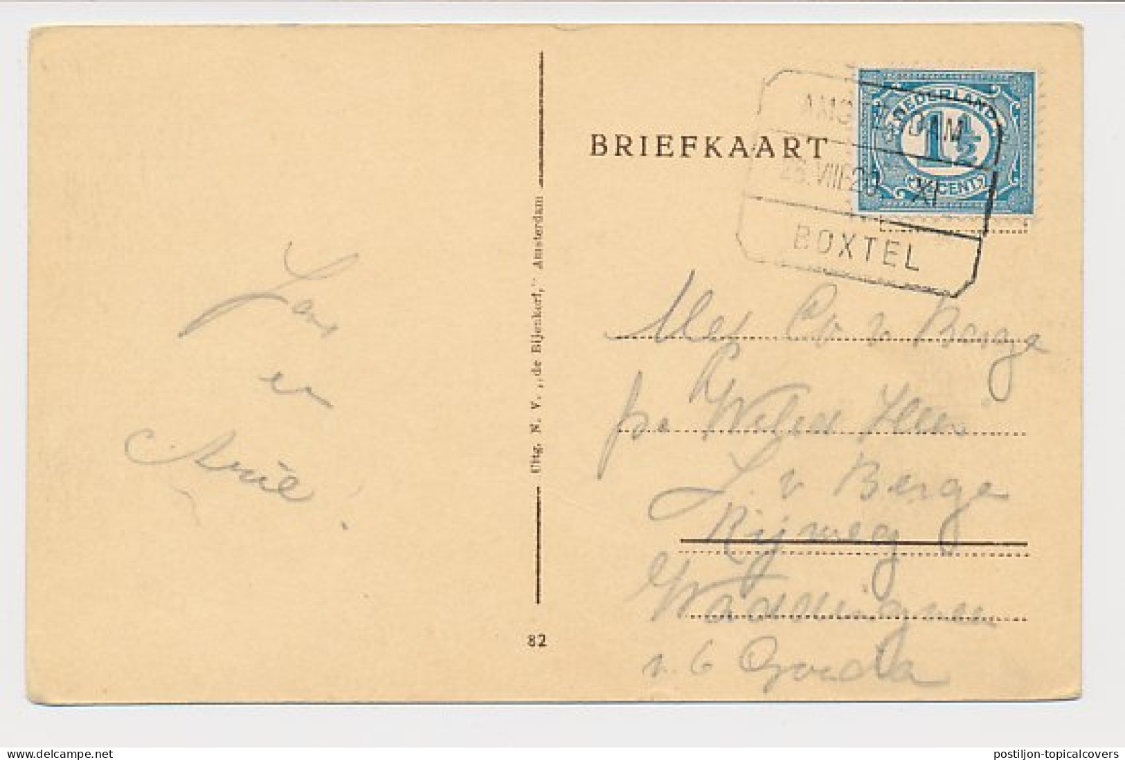 Treinblokstempel : Amsterdam - Boxtel XI 1920 - Non Classés