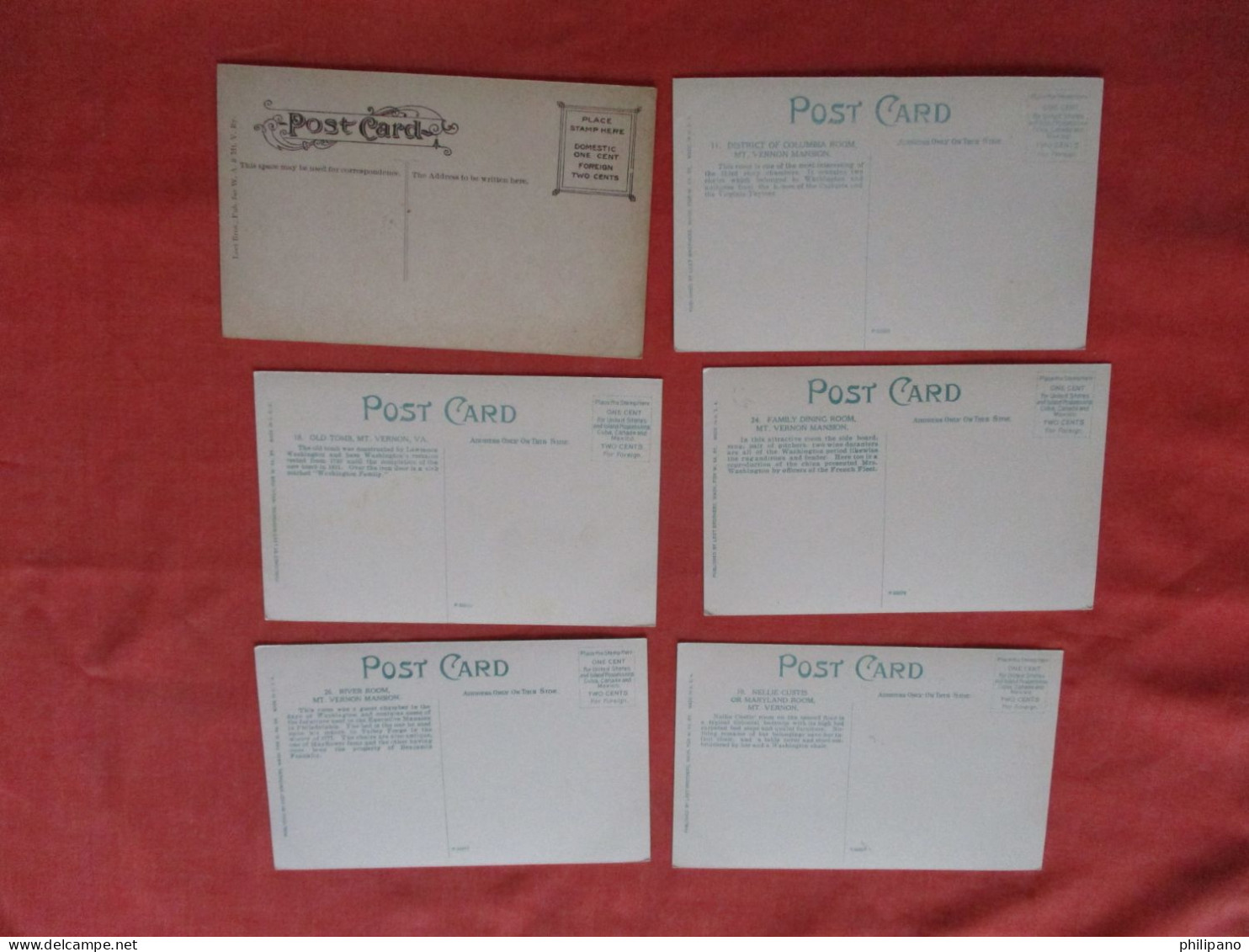 Lot Of 6 Cards        Mt Vernon.  - Virginia >   Ref 6387 - Andere & Zonder Classificatie