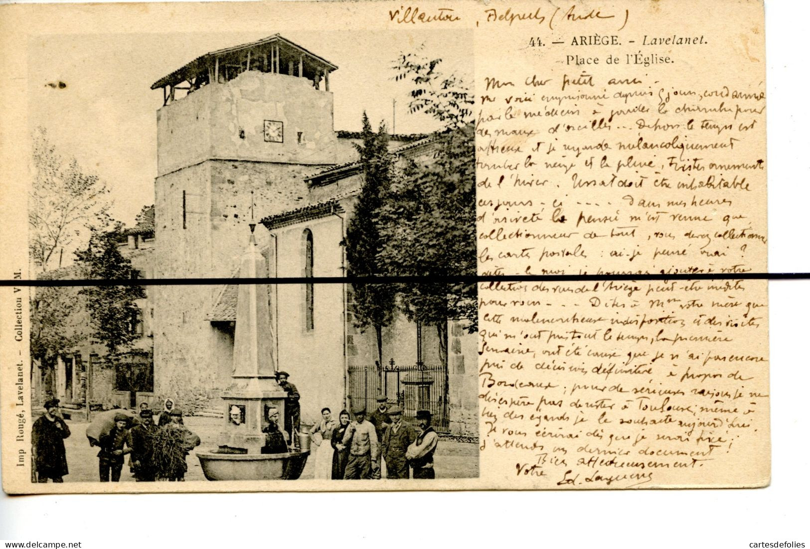 CPA . ARIEGE. D09. LAVELANET . Place De L'Eglise - Autres & Non Classés