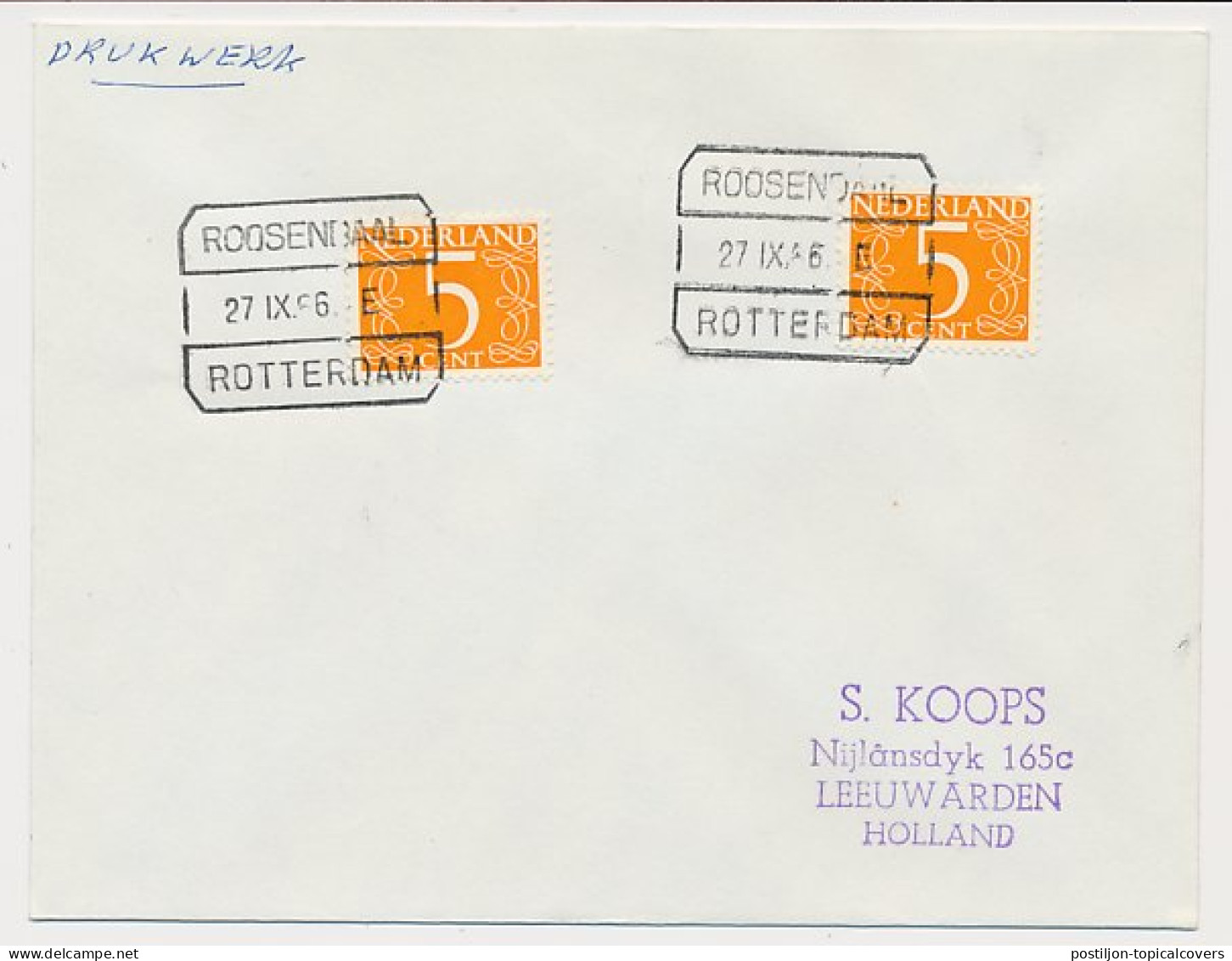 Treinblokstempel : Roosendaal - Rotterdam E 1966 - Sin Clasificación