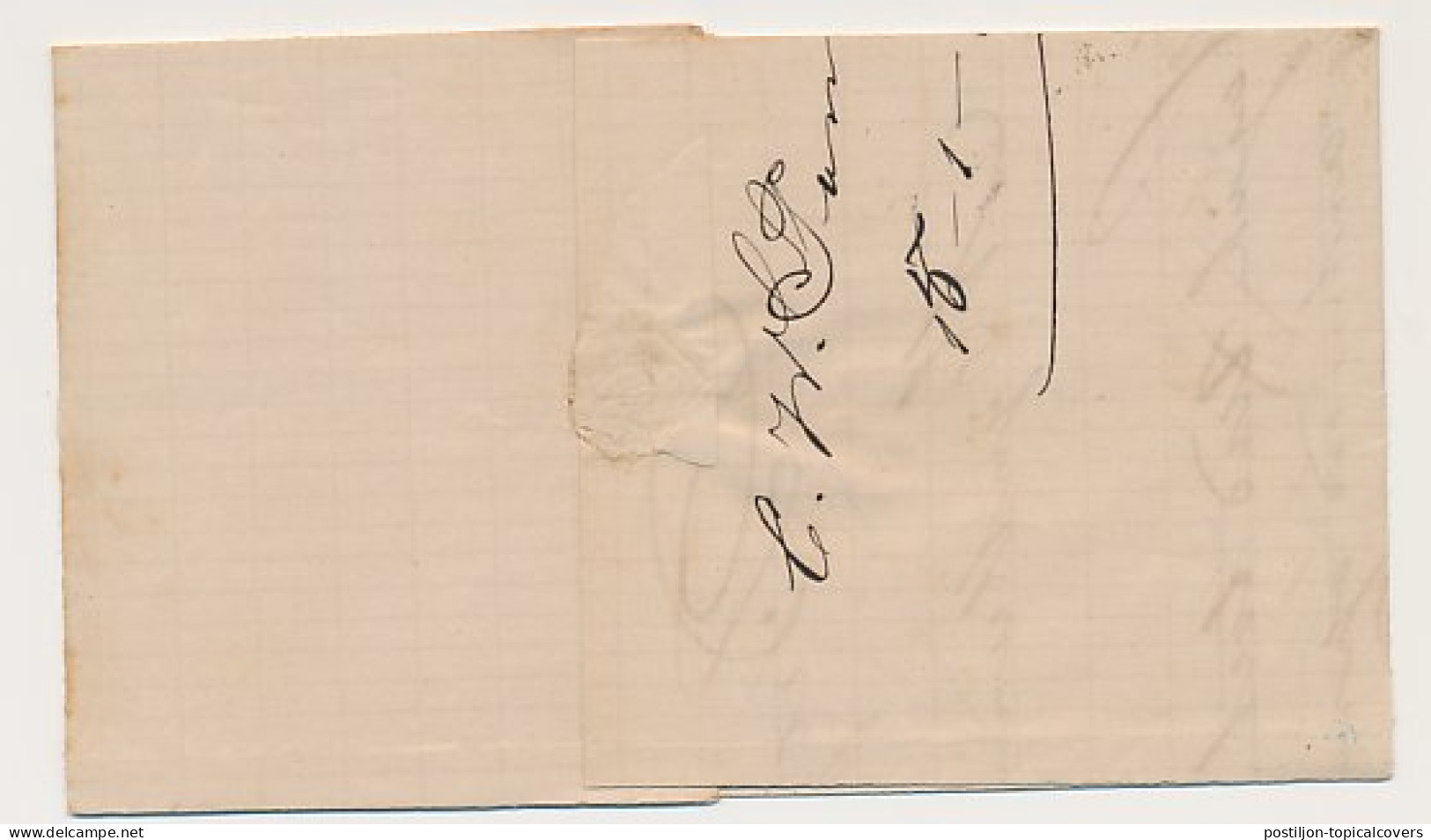 Trein Haltestempel Delft 1871 - Lettres & Documents