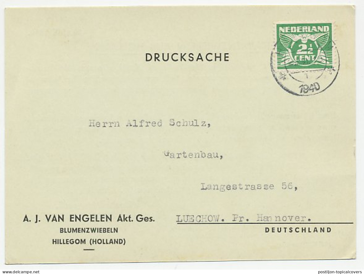 Firma Briefkaart Hillegom 1940 - Bloembollen - Unclassified
