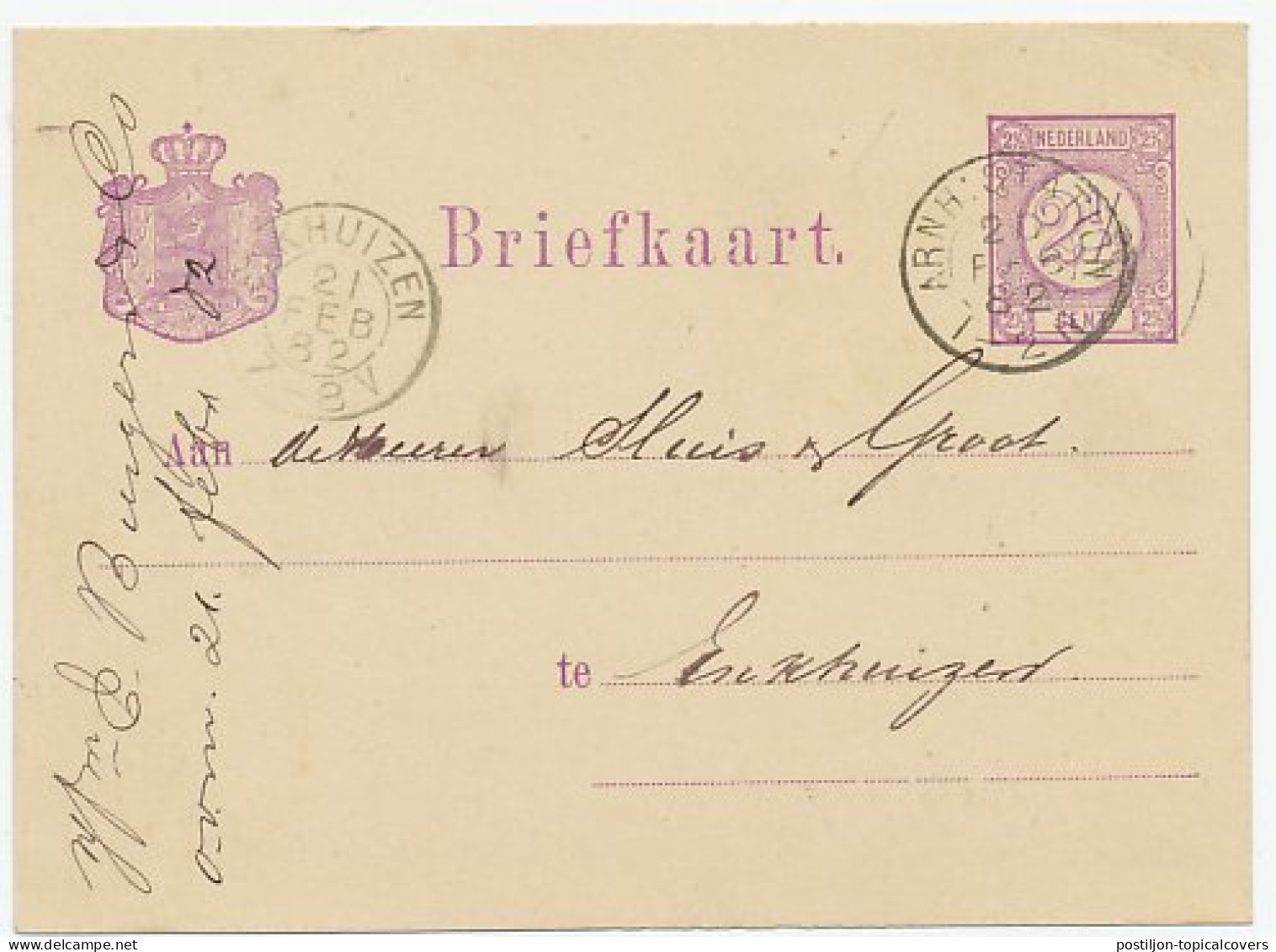Kleinrondstempel Arnh: Station 1882 - Ohne Zuordnung