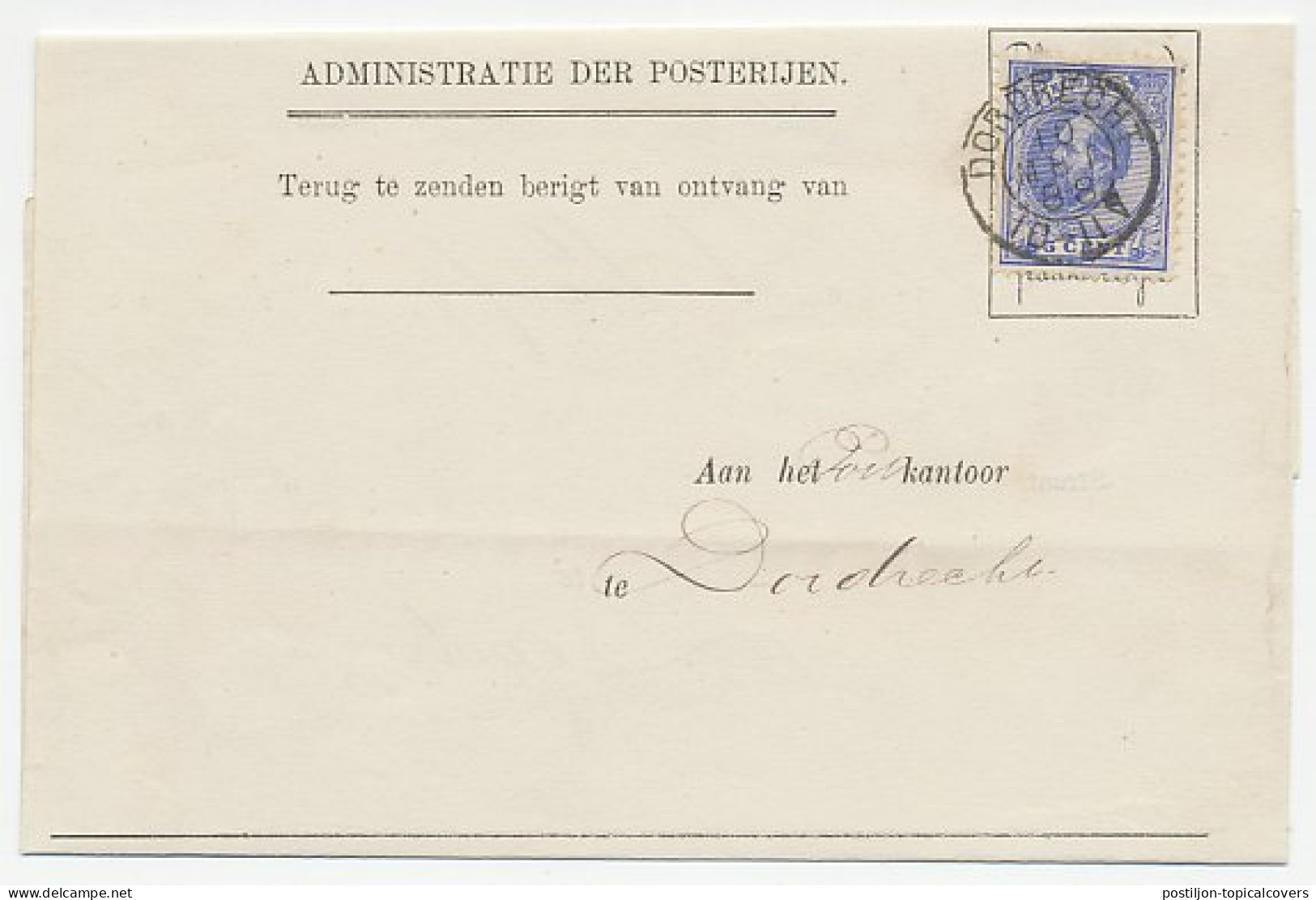 Em. 1872 Dordrecht - Bericht Van Ontvang - Non Classés