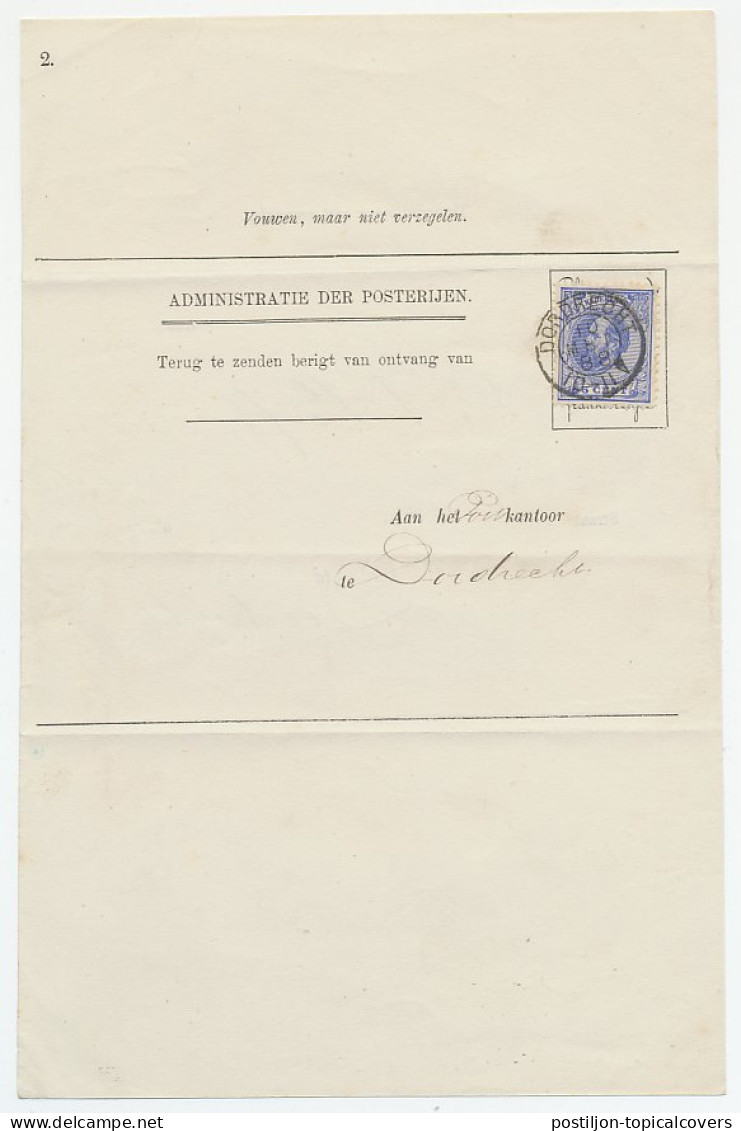 Em. 1872 Dordrecht - Bericht Van Ontvang - Ohne Zuordnung