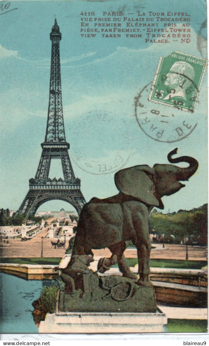 4116 Vue Prise Du Palais Du Trocadero Elephant - Eiffelturm