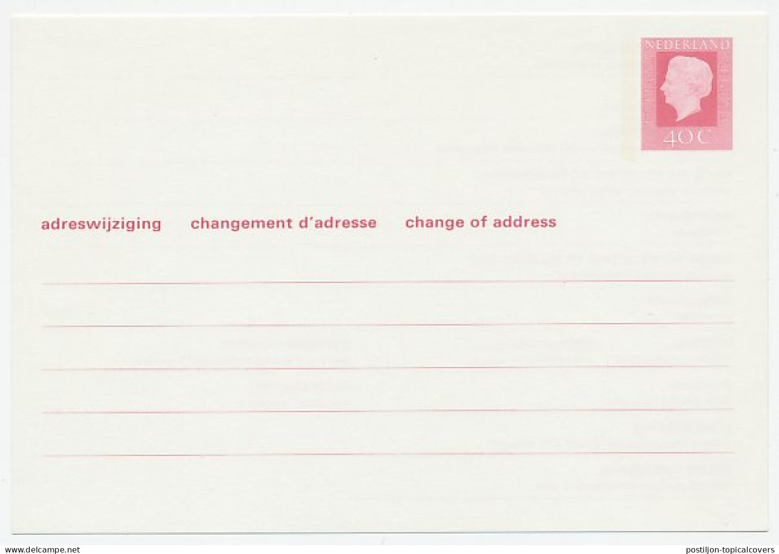 Verhuiskaart G. 42 - Postal Stationery