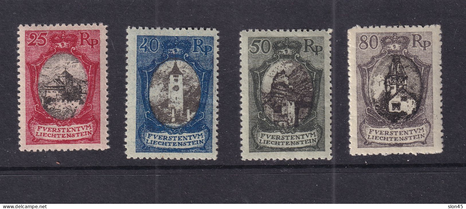 Lichtenstein 1921 Selection Castles MH 16077 - Unused Stamps