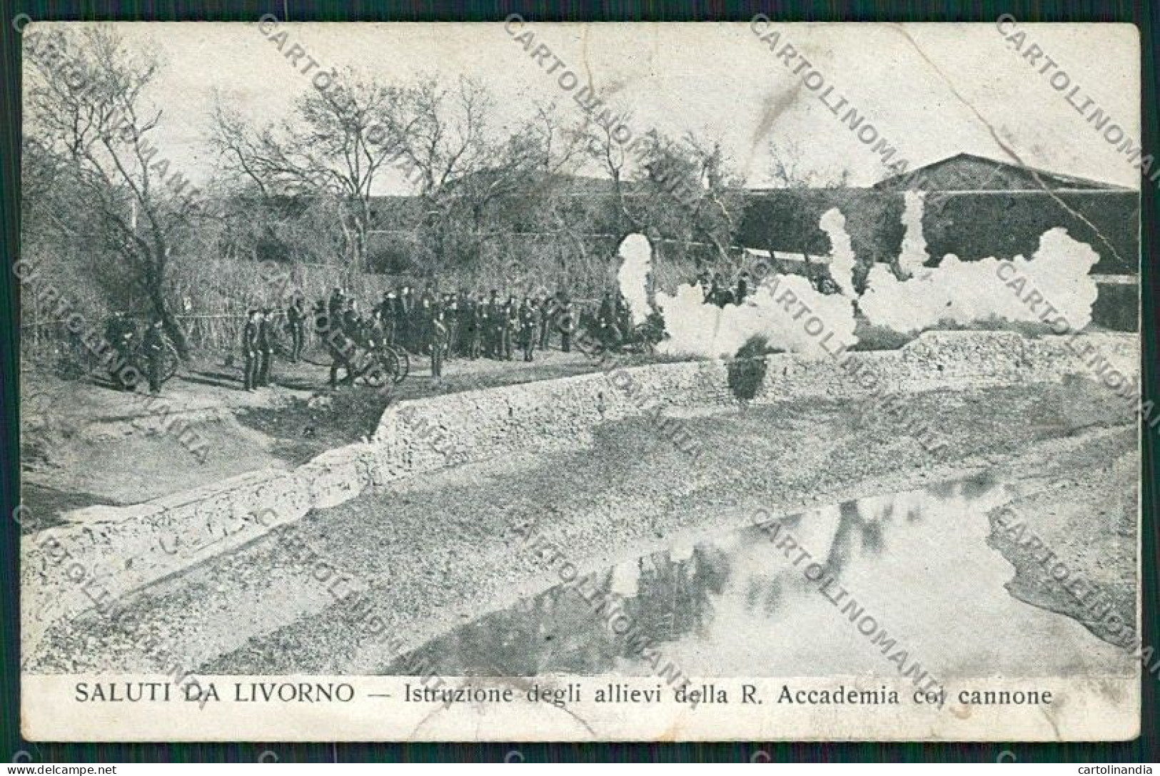 Livorno Città Marina Militare Militari PIEGA Cartolina QQ3560 - Livorno