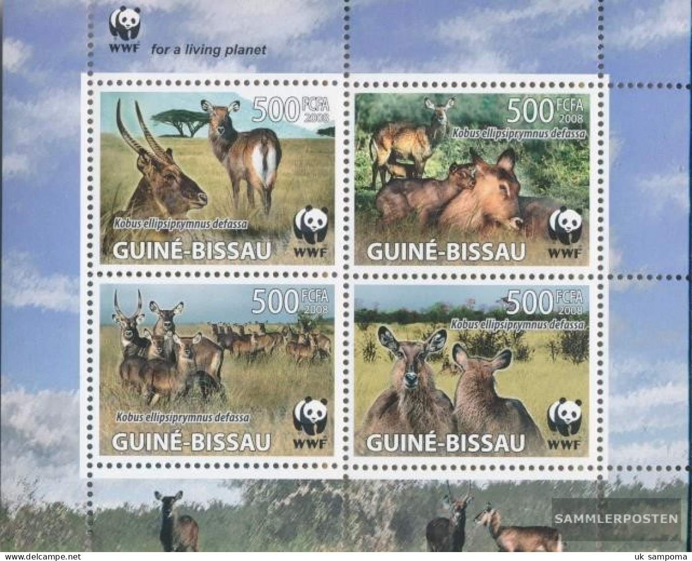 Guinea-Bissau 3919-3922 Sheetlet (complete. Issue) Unmounted Mint / Never Hinged 2008 WWF: Defassa-Wasserbock - Guinée-Bissau