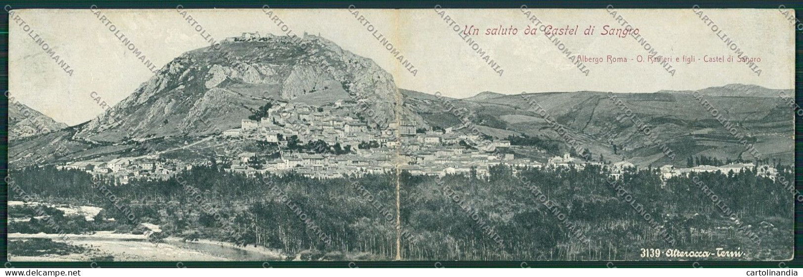 Chieti Castel Di Sangro Doppia Alterocca 3139 PIEGA Cartolina QQ4060 - Chieti