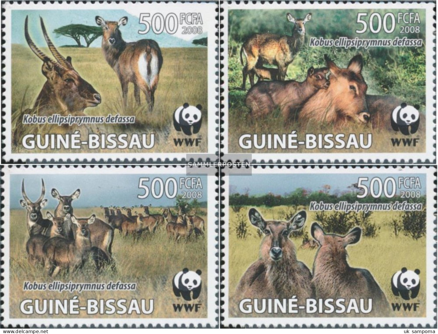 Guinea-Bissau 3919-3922 (complete. Issue) Unmounted Mint / Never Hinged 2008 WWF: Defassa-Wasserbock - Guinée-Bissau