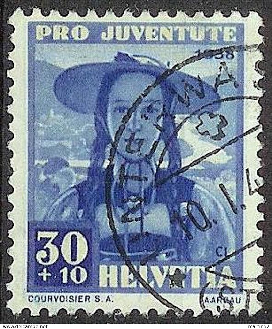 Schweiz Suisse Pro Juventute 1938: AARGAU Zu WI 88 Mi 334 Yv 319 ⊙ UNTERWASSER 10.I.40 (ST.GALLEN) (Zumstein CHF 11.00) - Gebruikt